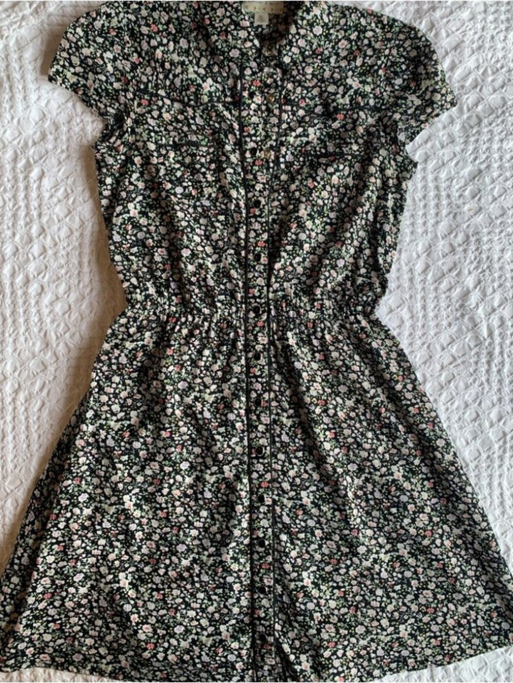 Black Floral Western Style Dress - Picture 3 of 4